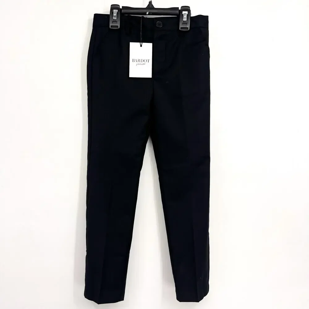 BARDOT Boys Oscar Suit Pants Size 5 XS Jet Black Solid Straight Leg NWT